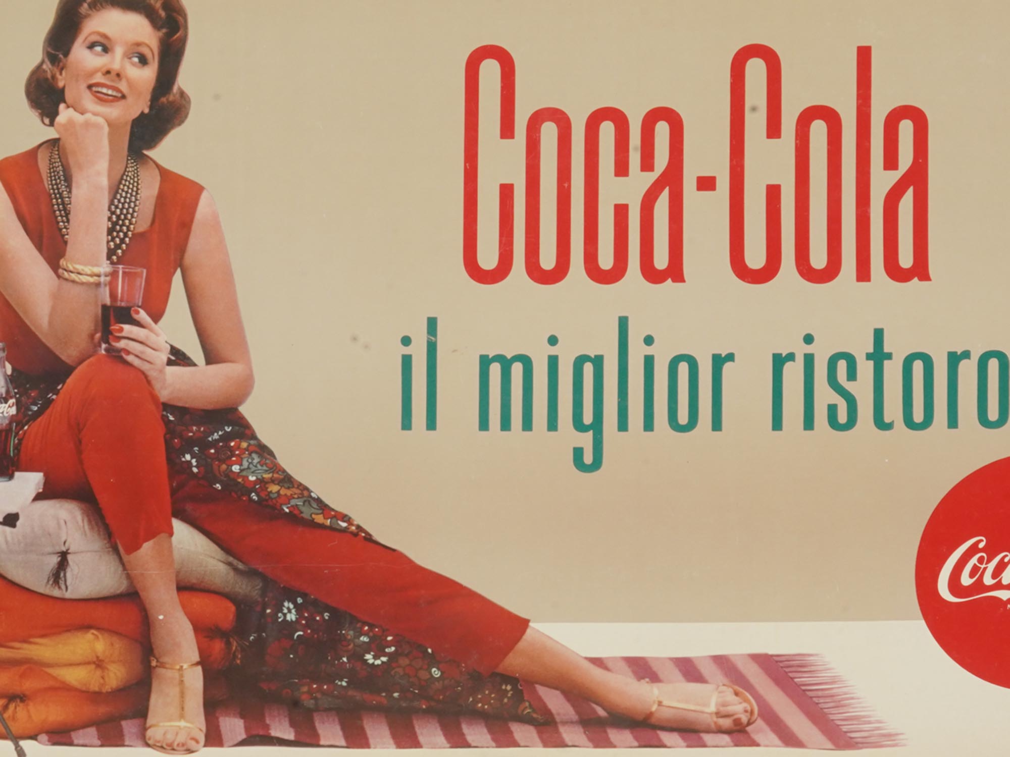 VINTAGE COCA COLA ITALIAN PIN UP ADVERTISING POSTER PIC-1